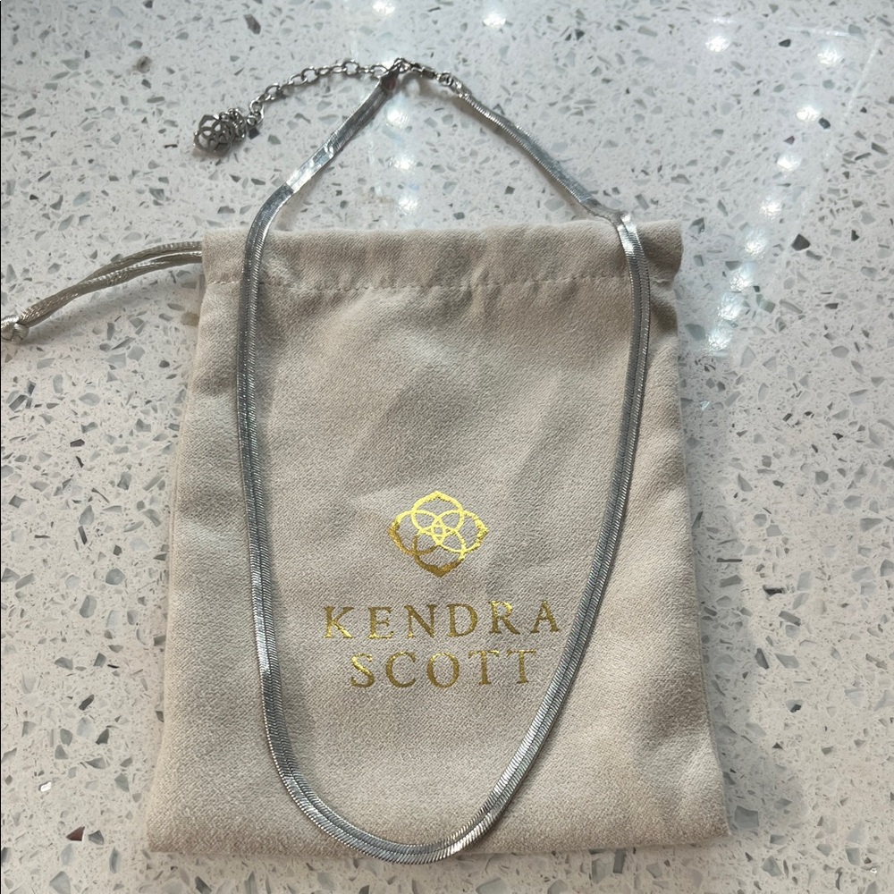 Kendra Scott Herringbone Silver Necklace